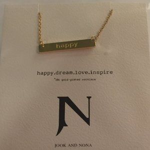 NWT, JN Tag Necklace 'Happy'